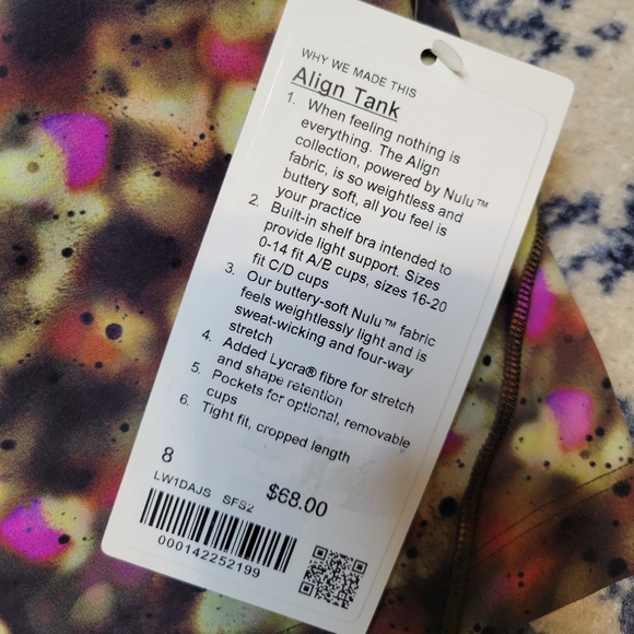 Nwt Lululemon athletica align tank splatter green 8 - Picture 8 of 9